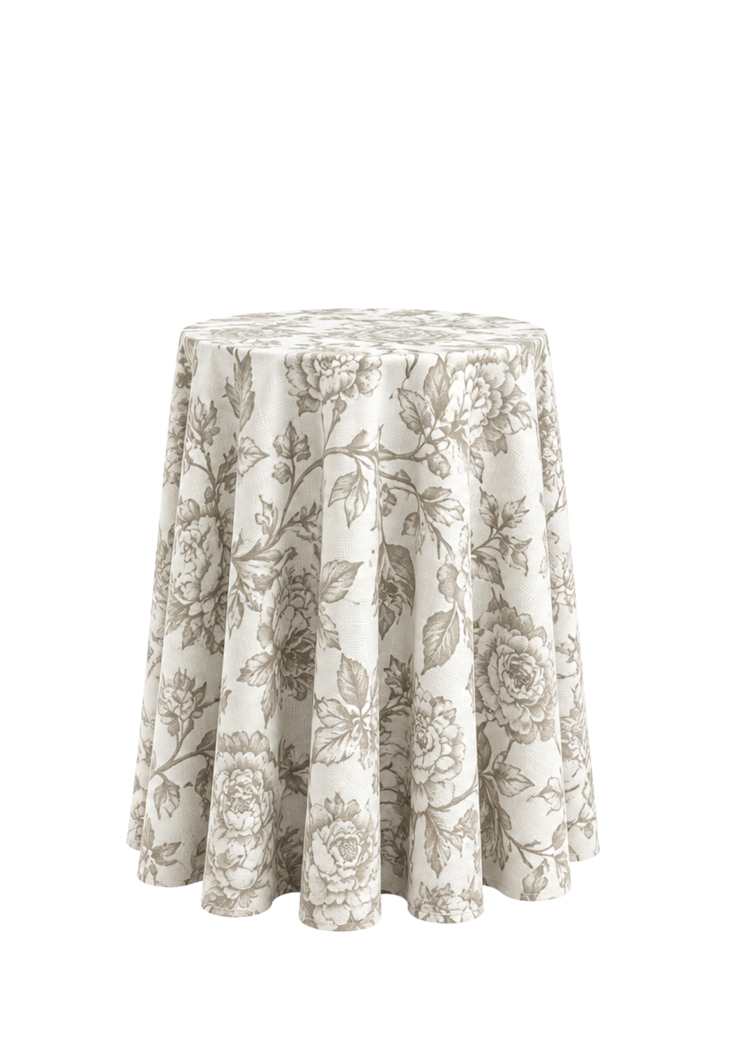 Nappe ronde 132" - Lin Bloom taupe