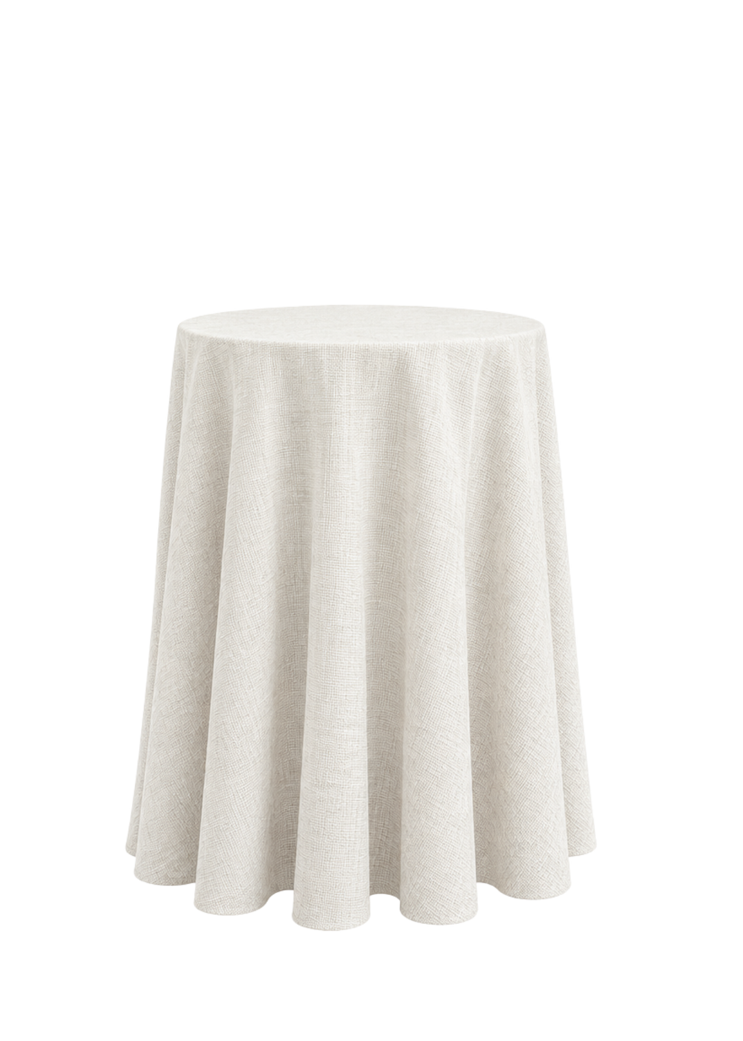 Nappe ronde 132'' effet lin - Ivoire
