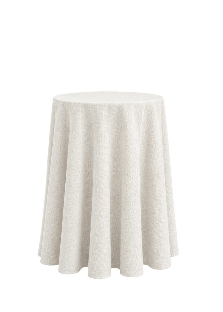 Nappe ronde 132'' effet lin - Ivoire