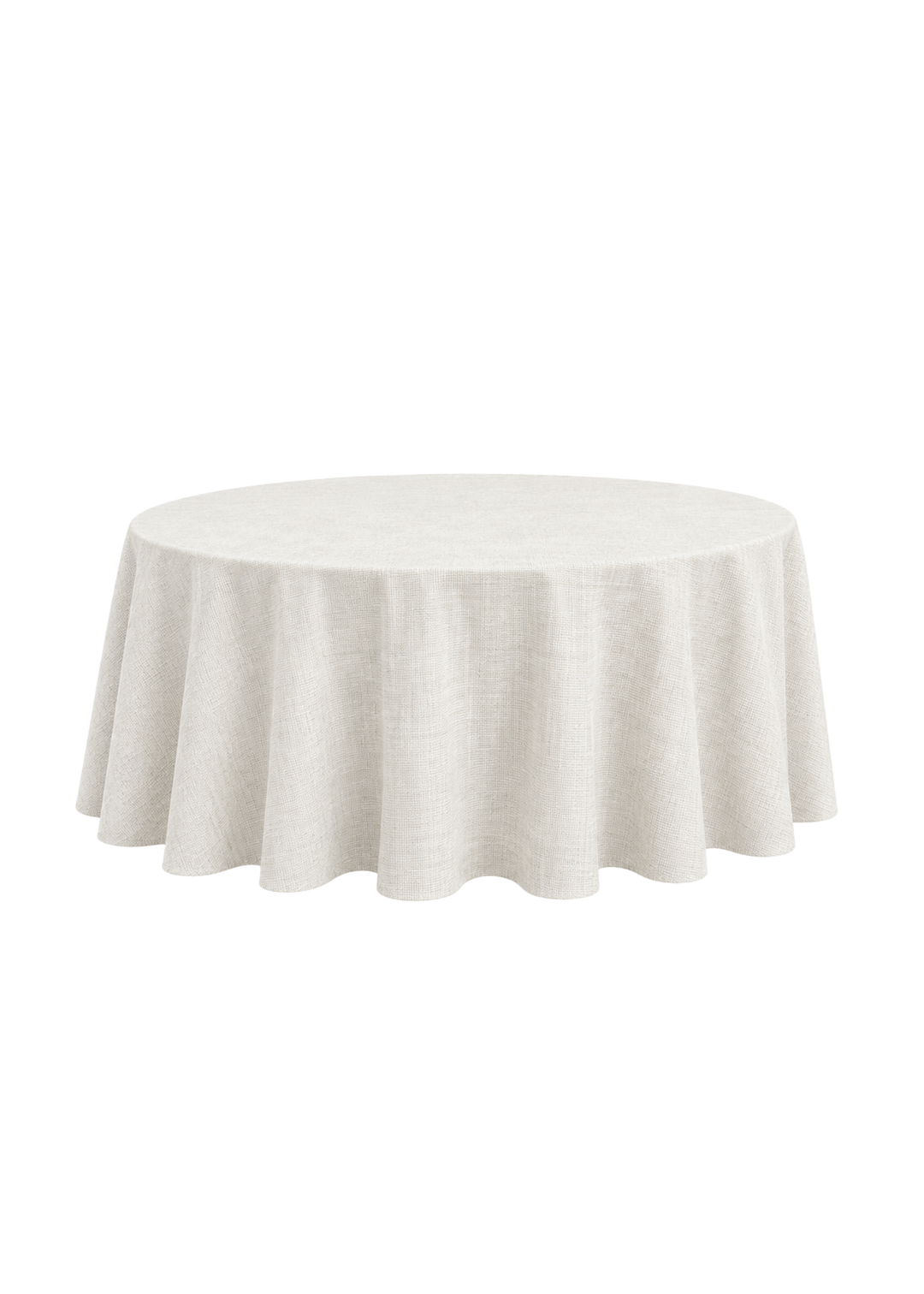 Nappe ronde 132'' effet lin - Ivoire