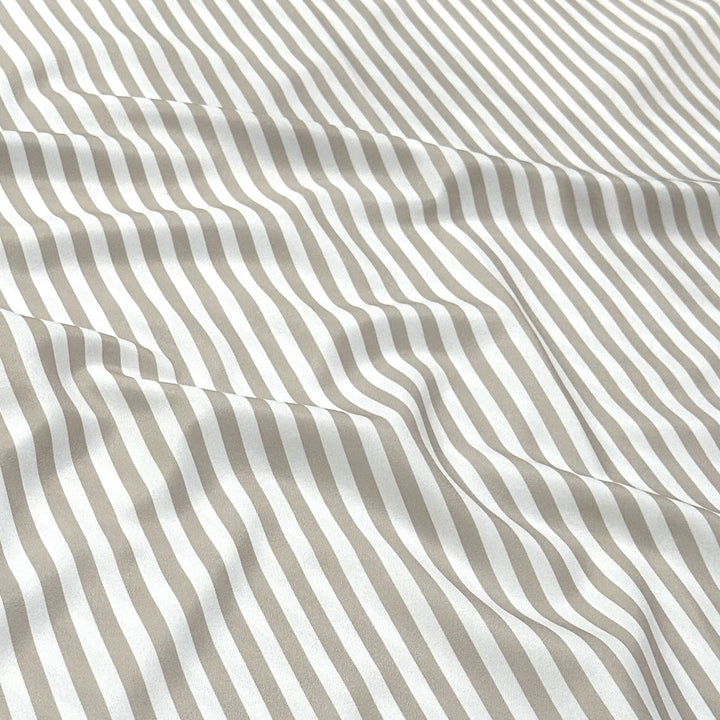 Nappe ronde à rayures 132'' - Palma taupe