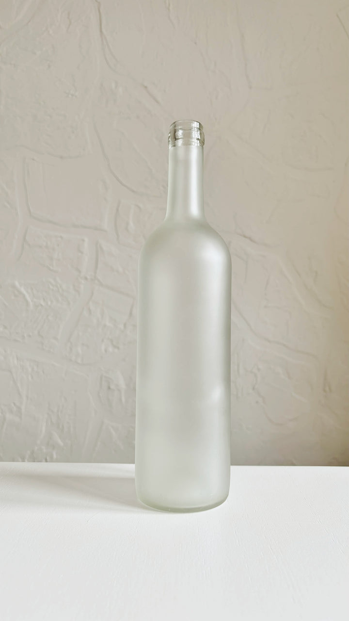 Bouteille en verre givrée