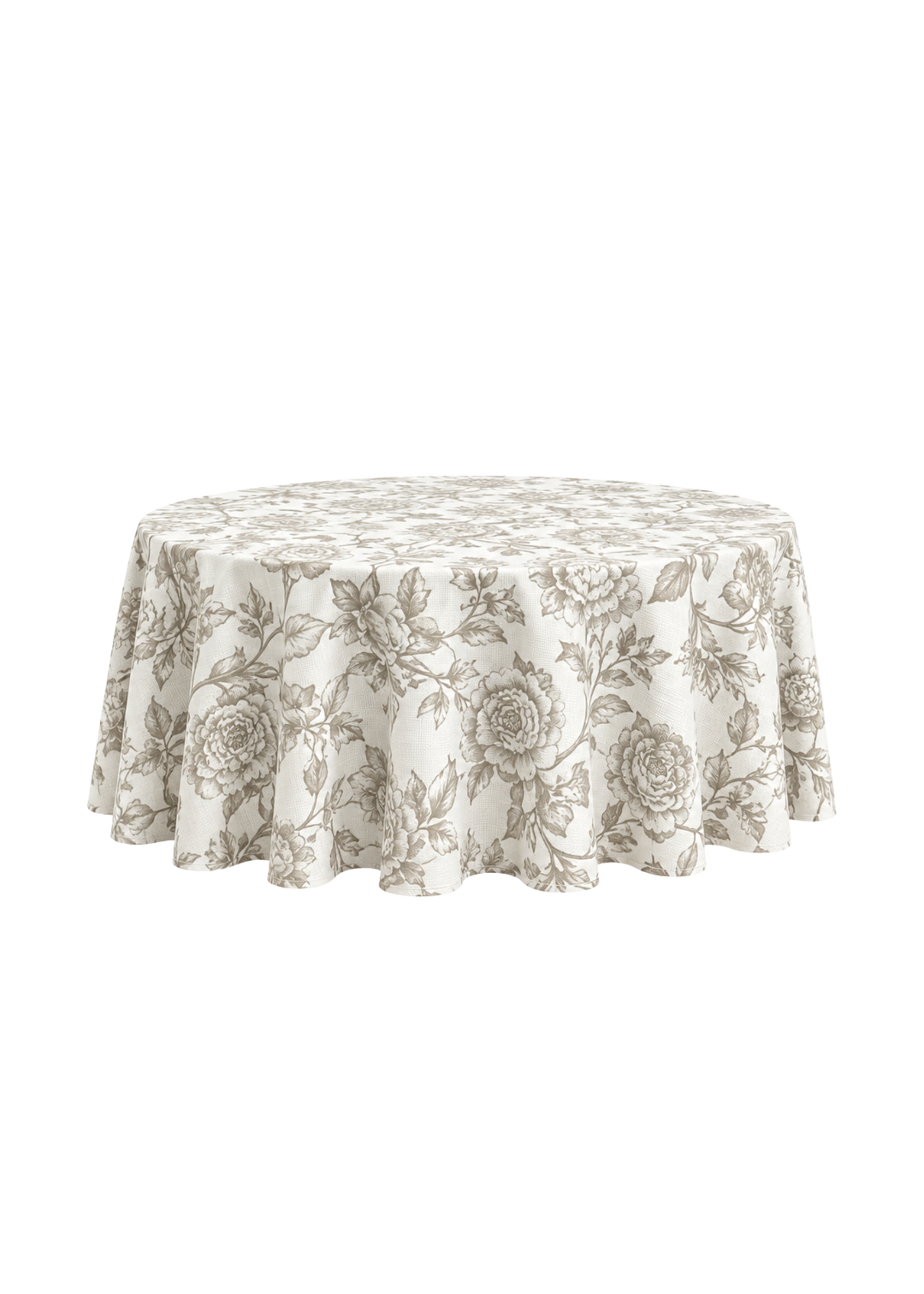 Nappe ronde 132" - Lin Bloom taupe