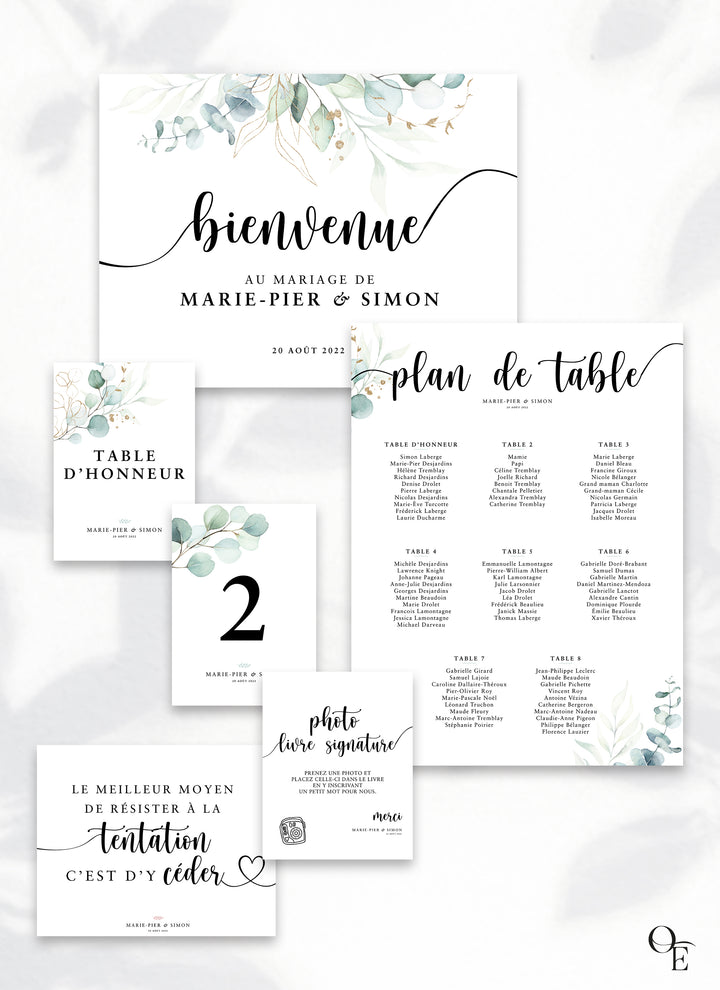 Affiches et graphismes de mariage